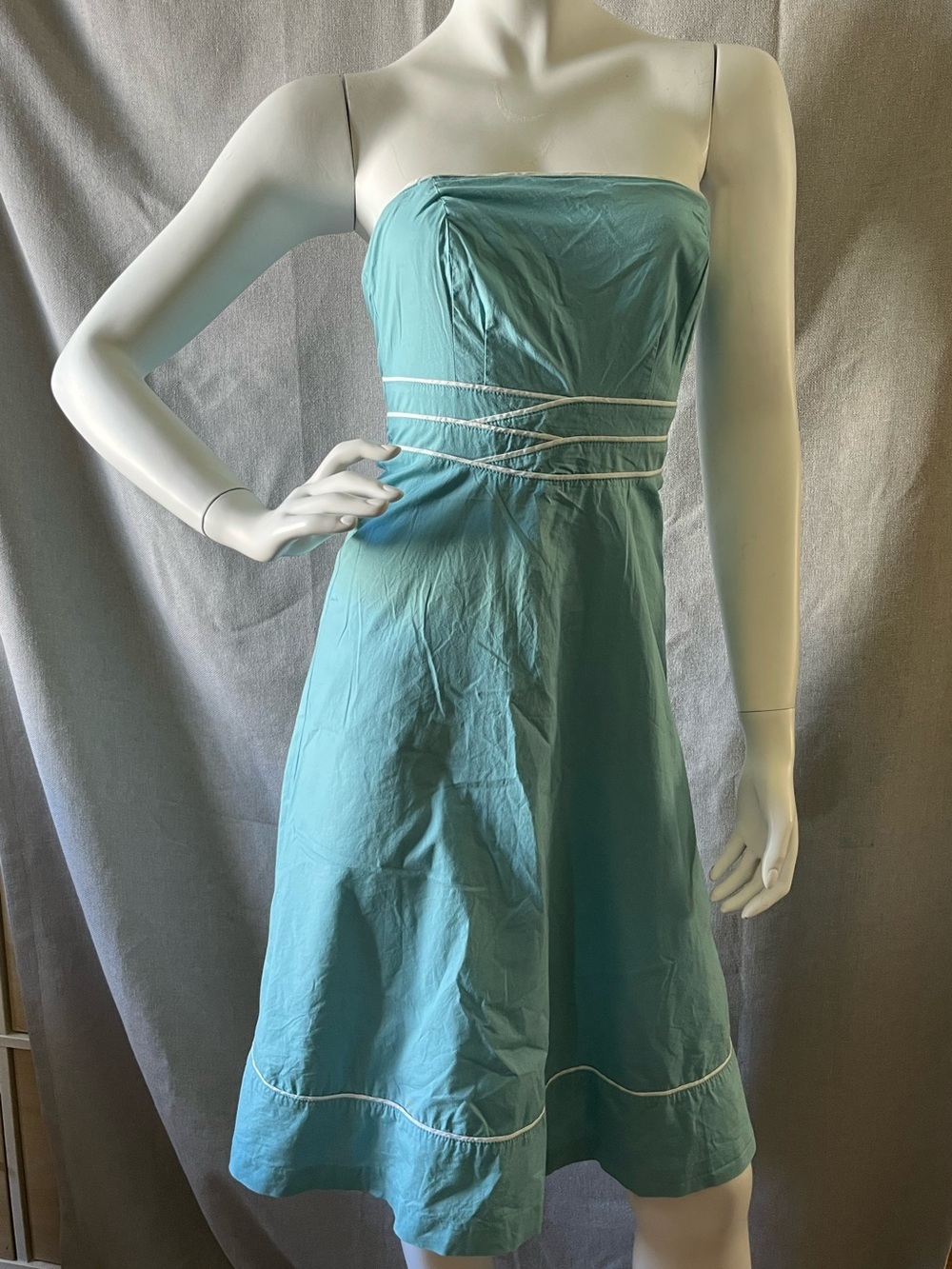 RW&CO. Light Teal Spaghetti Strap/ Strapless Dress Circa 2007